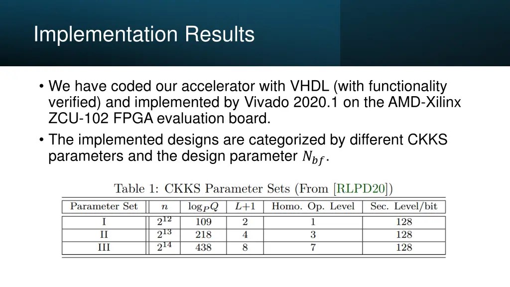 implementation results