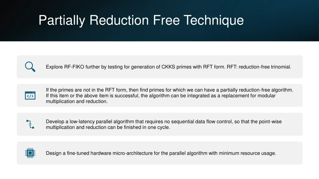 partially reduction free technique