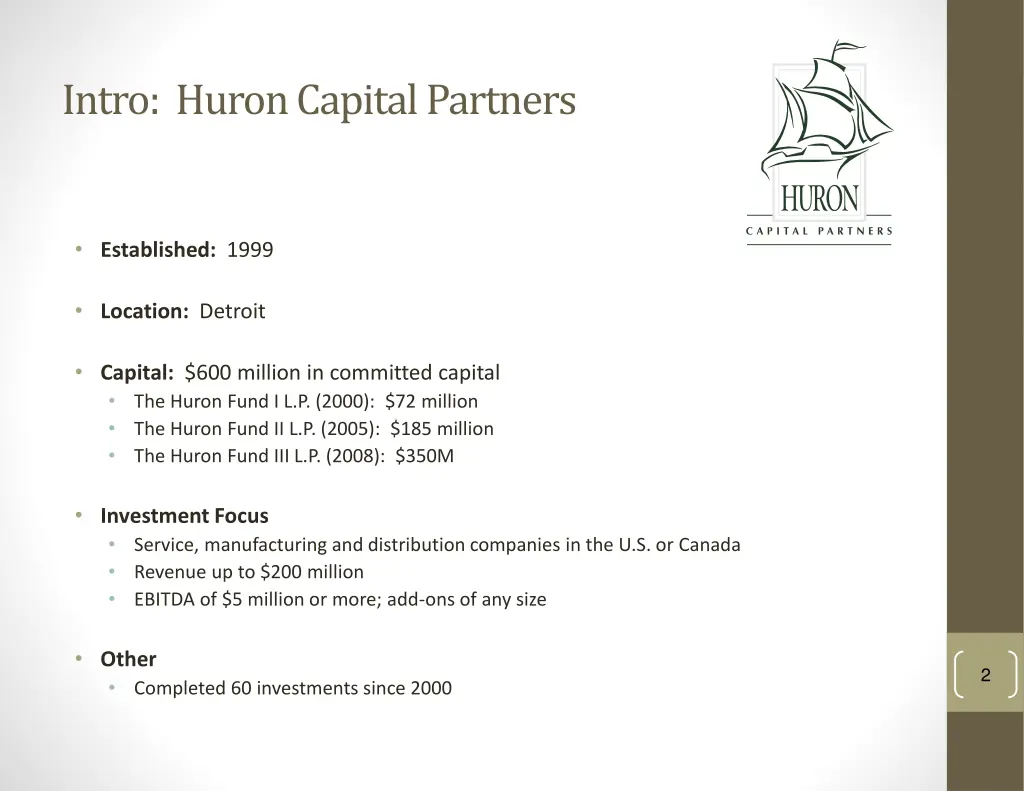 intro huron capital partners