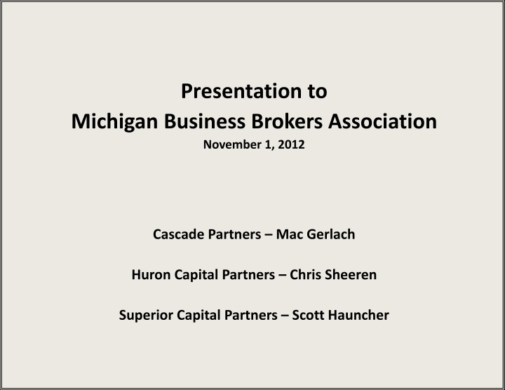 presentation to