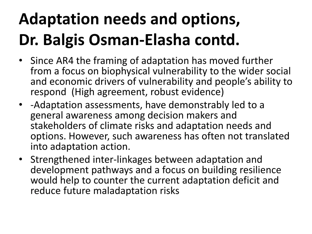 adaptation needs and options dr balgis osman 1