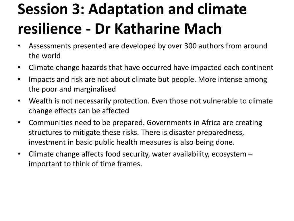 session 3 adaptation and climate resilience