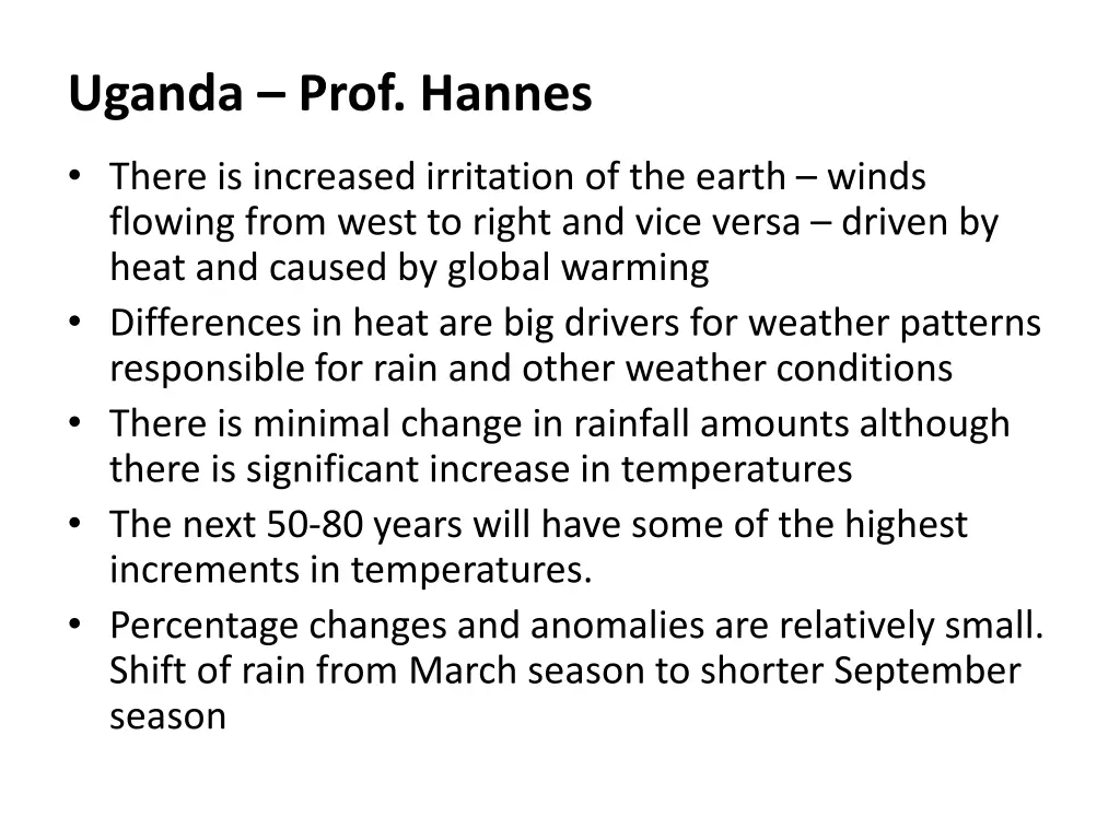 uganda prof hannes