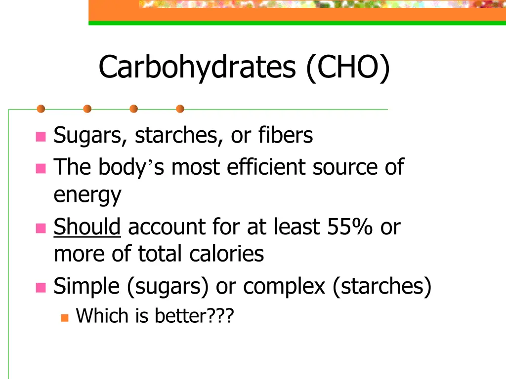 carbohydrates cho