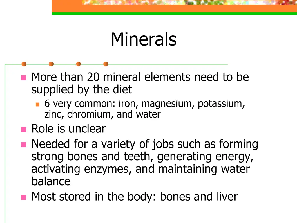 minerals