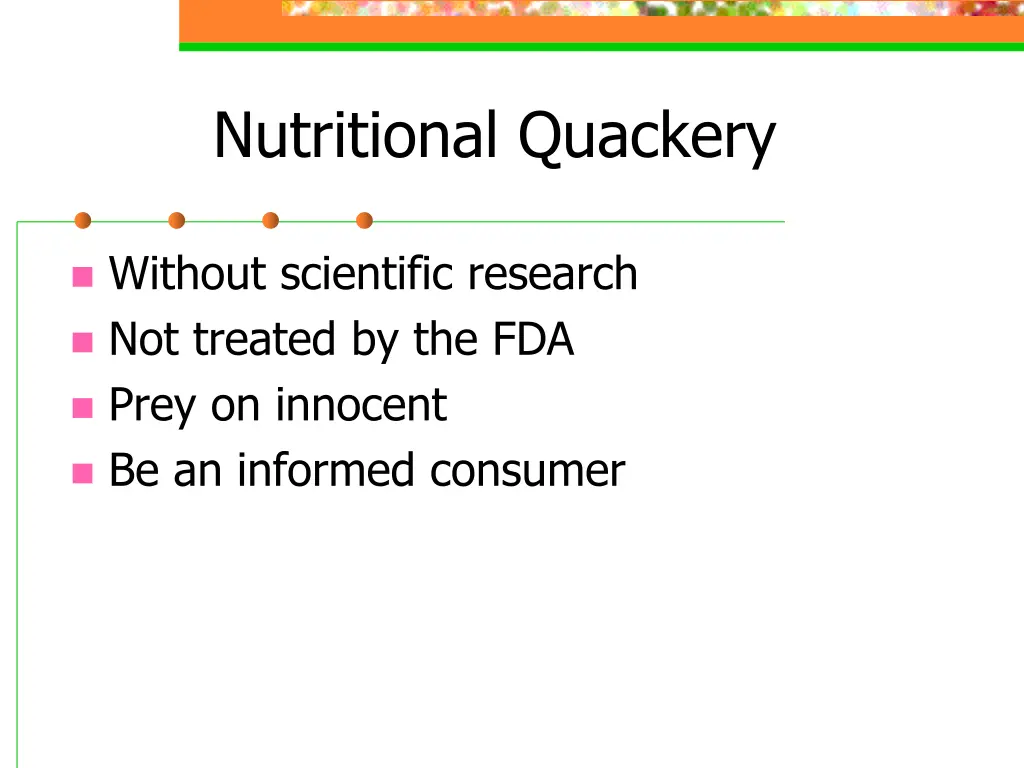 nutritional quackery