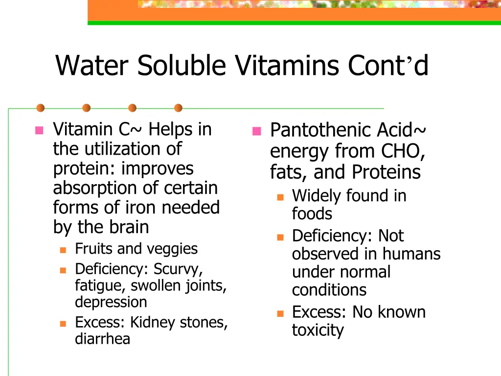 water soluble vitamins cont d 3