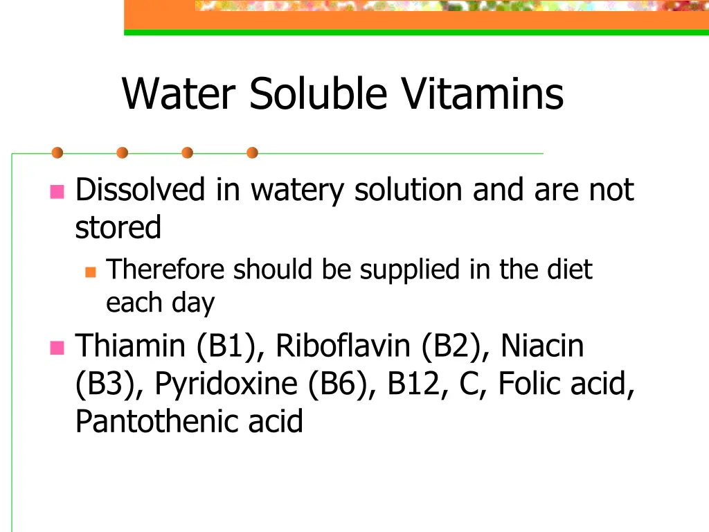 water soluble vitamins