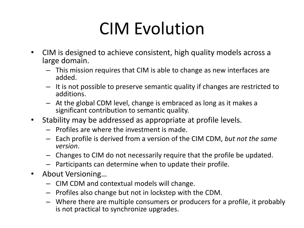 cim evolution