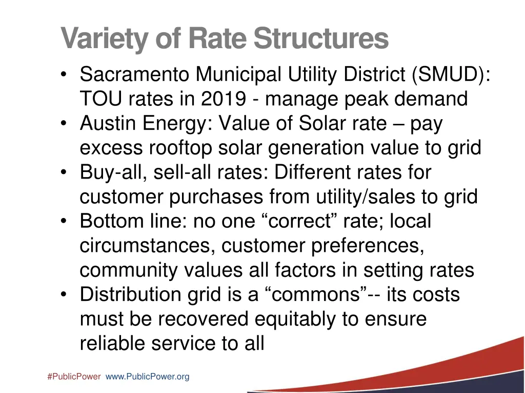 variety of rate structures sacramento municipal
