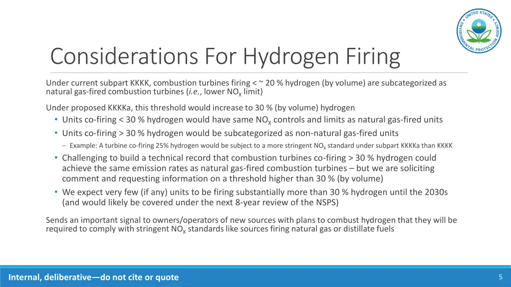 considerations for hydrogen firing