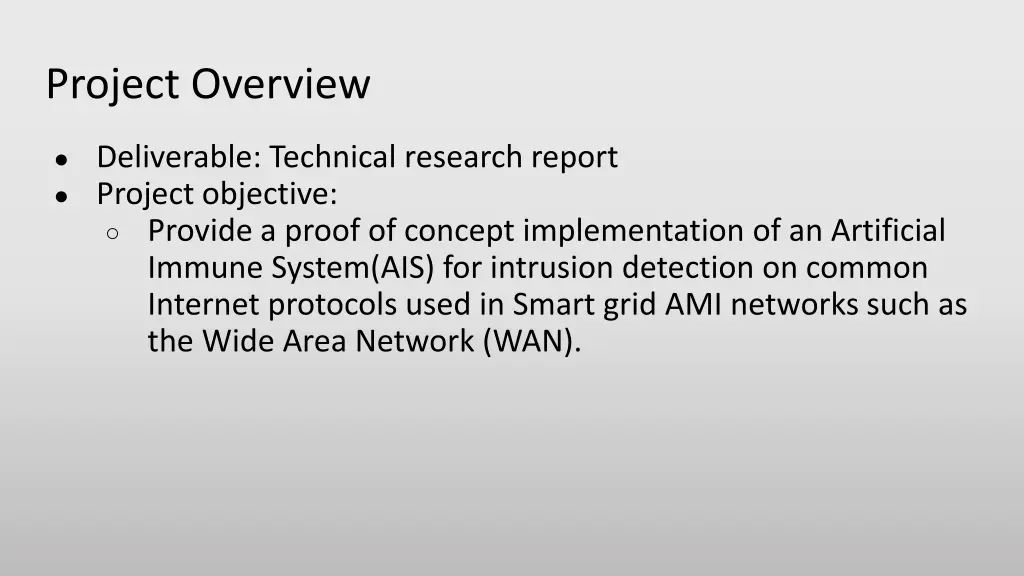 project overview