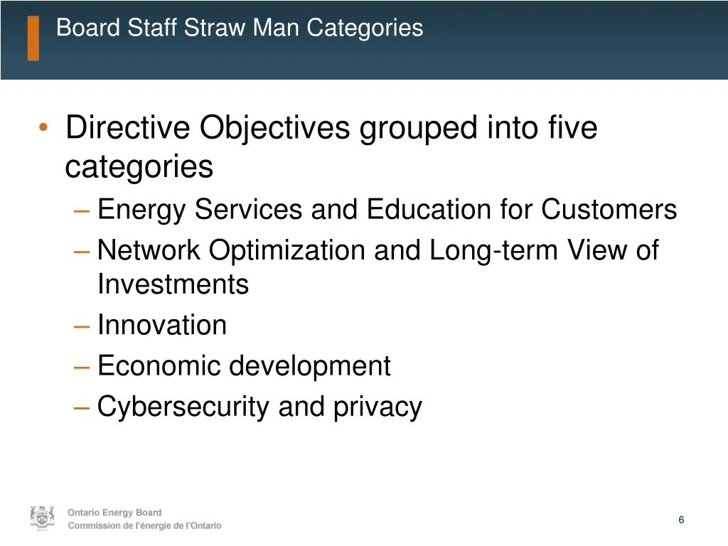 board staff straw man categories