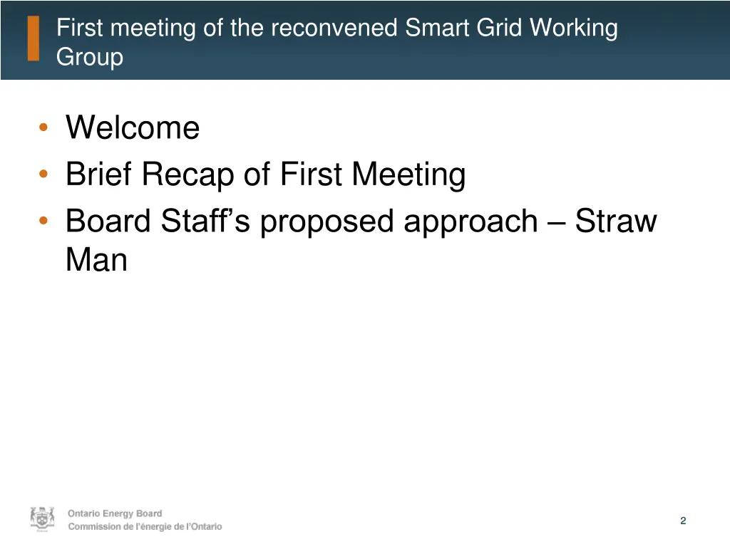 first meeting of the reconvened smart grid