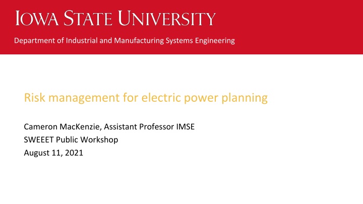 department of industrial and manufacturing
