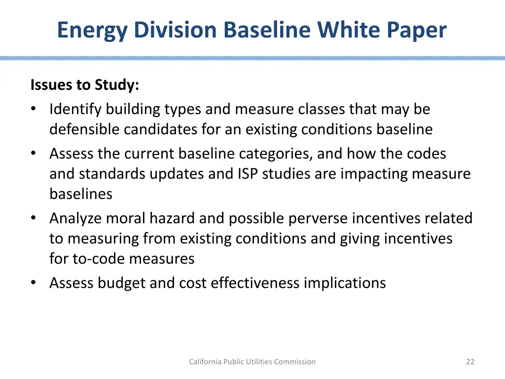 energy division baseline white paper