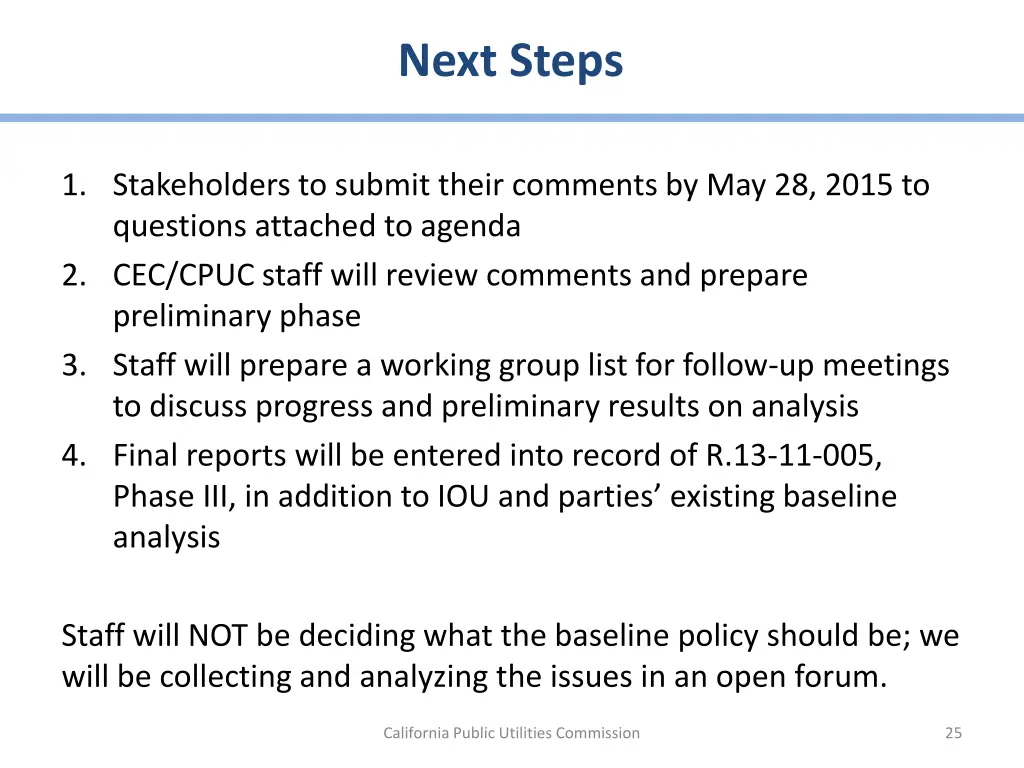 next steps