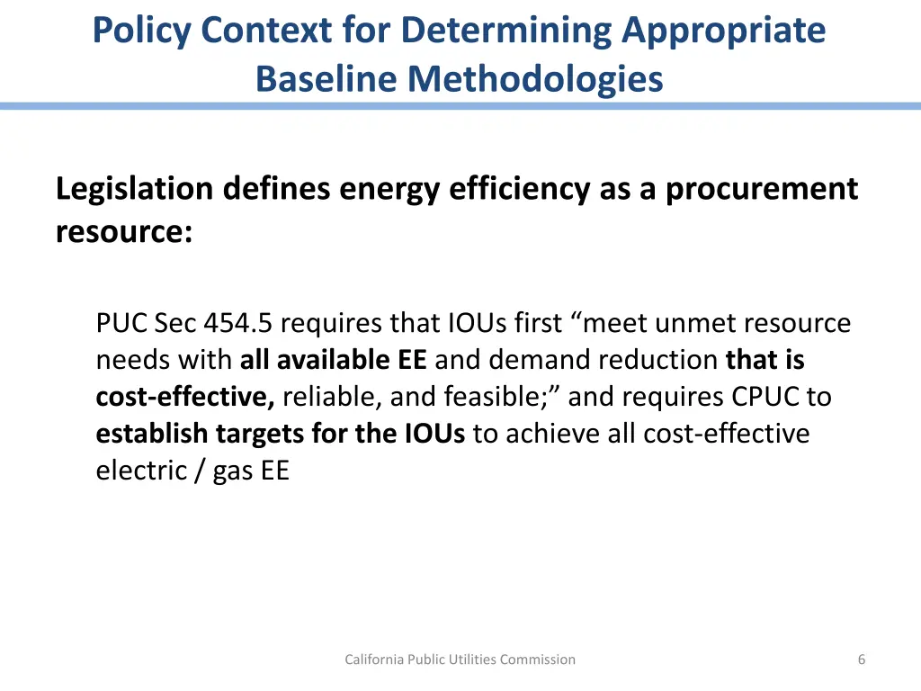 policy context for determining appropriate