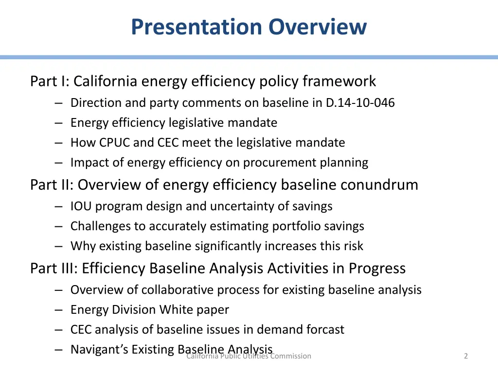 presentation overview