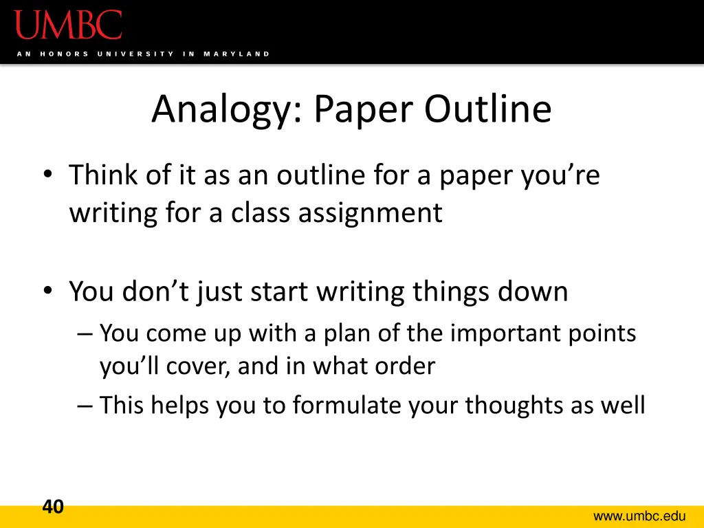 analogy paper outline