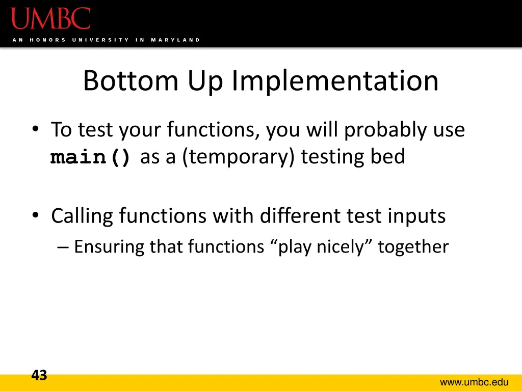 bottom up implementation 1