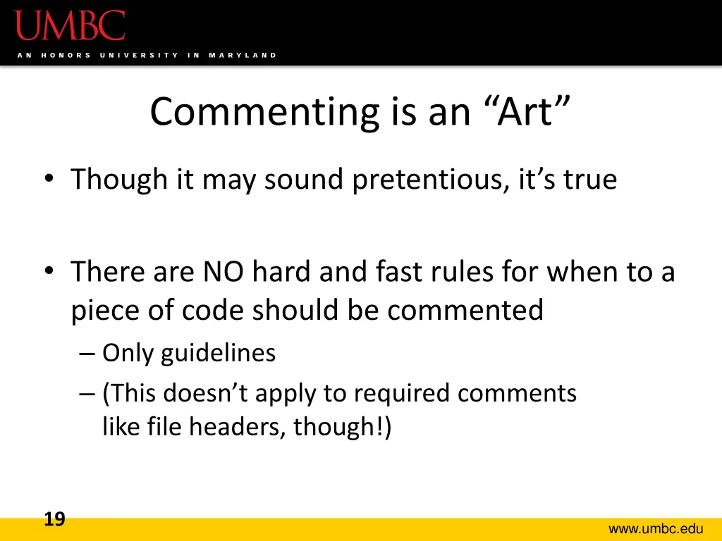 commenting is an art