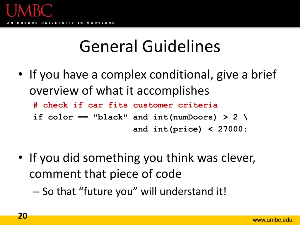 general guidelines