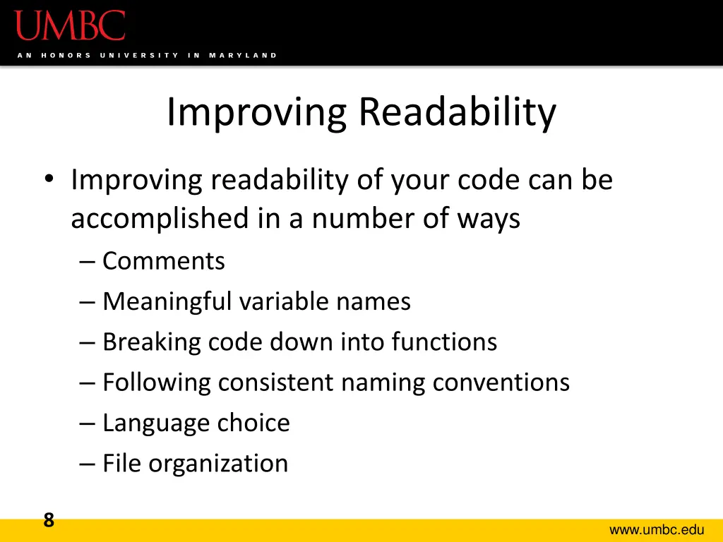 improving readability