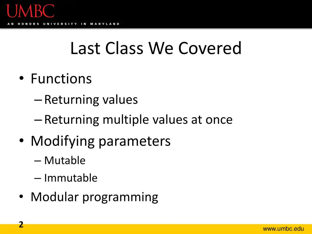 last class we covered