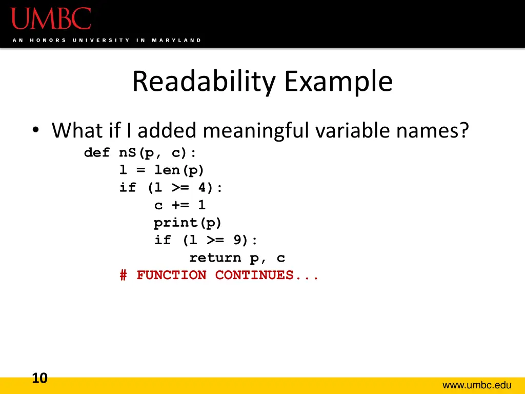 readability example 1