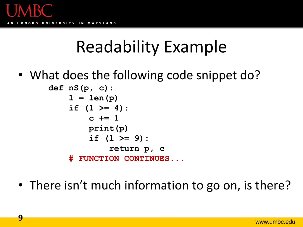 readability example