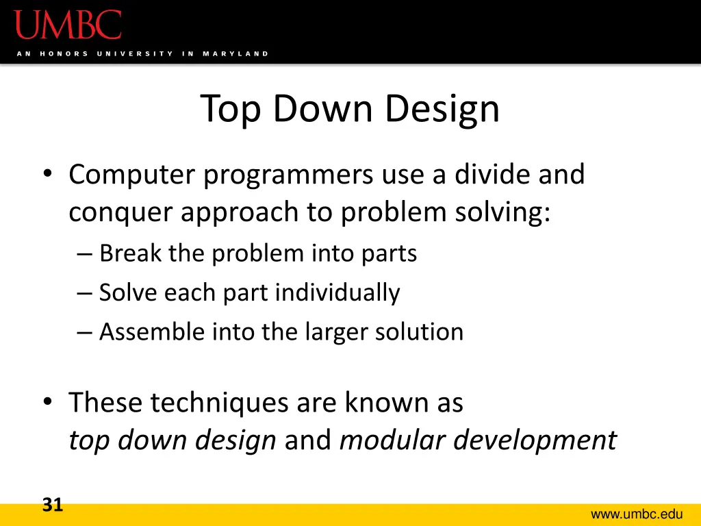 top down design 1