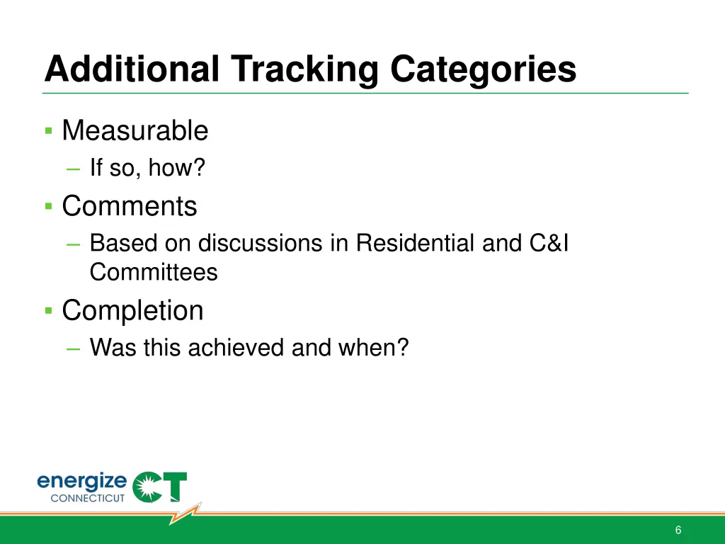 additional tracking categories
