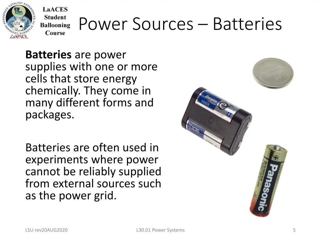 power sources batteries
