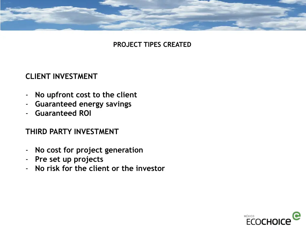 project tipes created