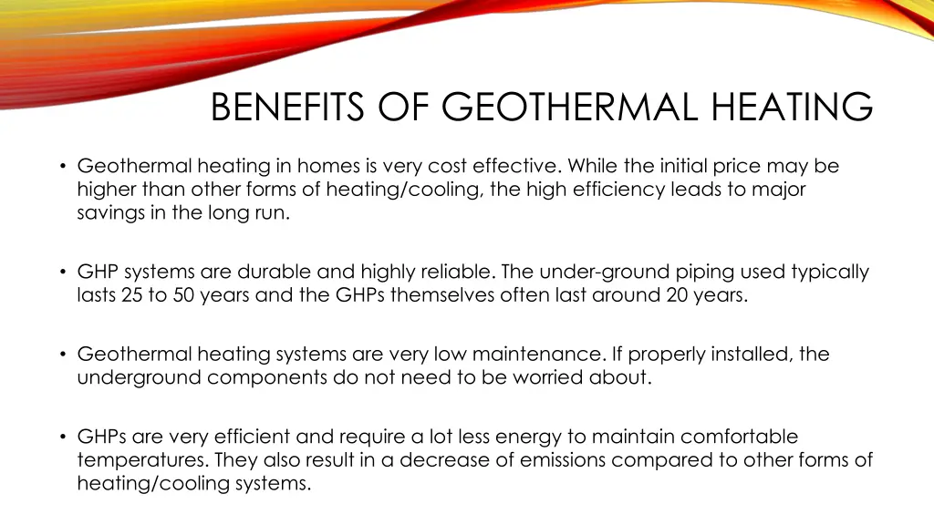 benefits of geothermal heating