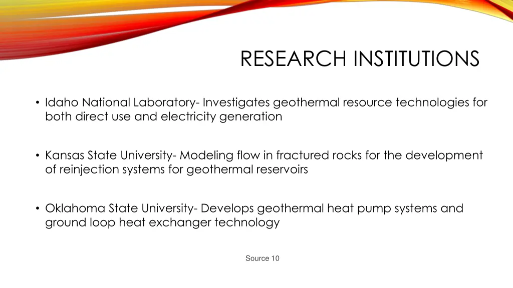 research institutions
