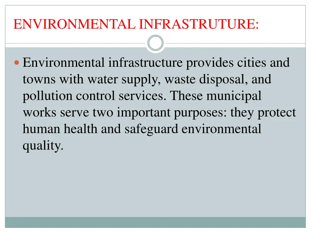 environmental infrastruture
