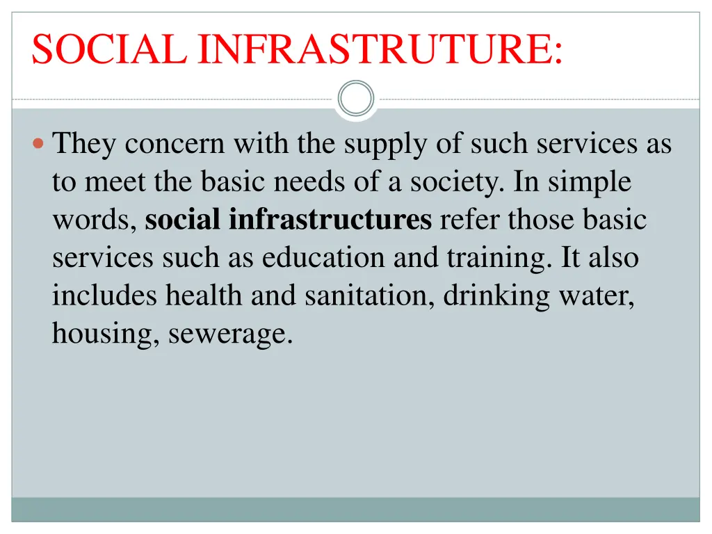 social infrastruture