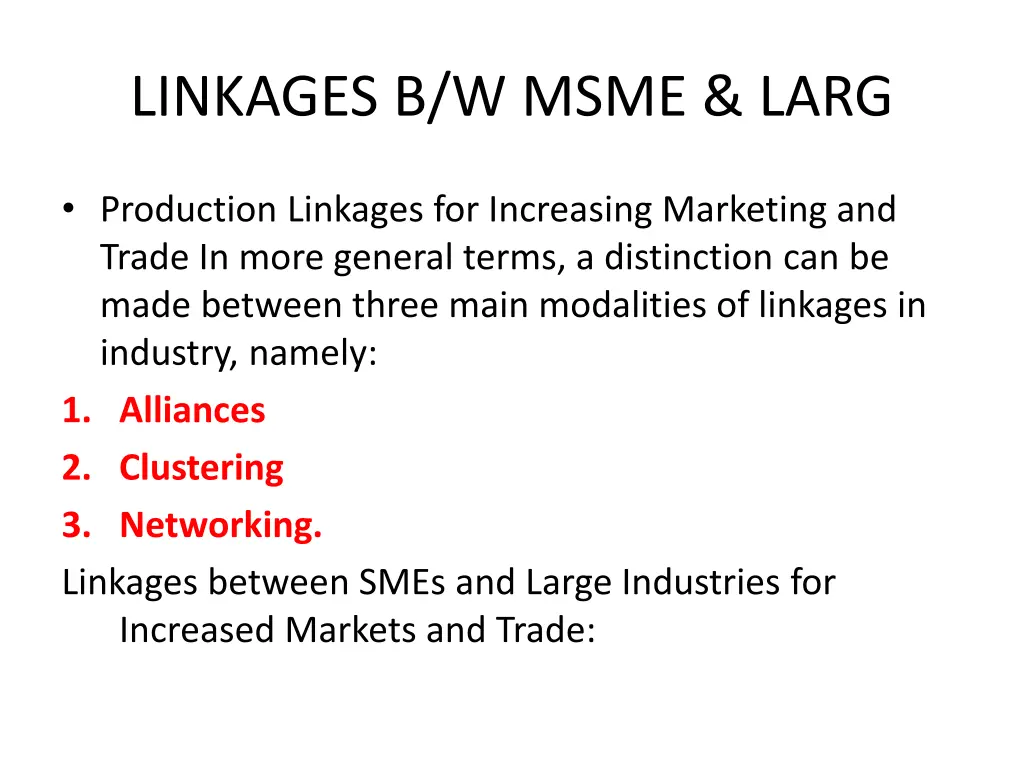 linkages b w msme larg