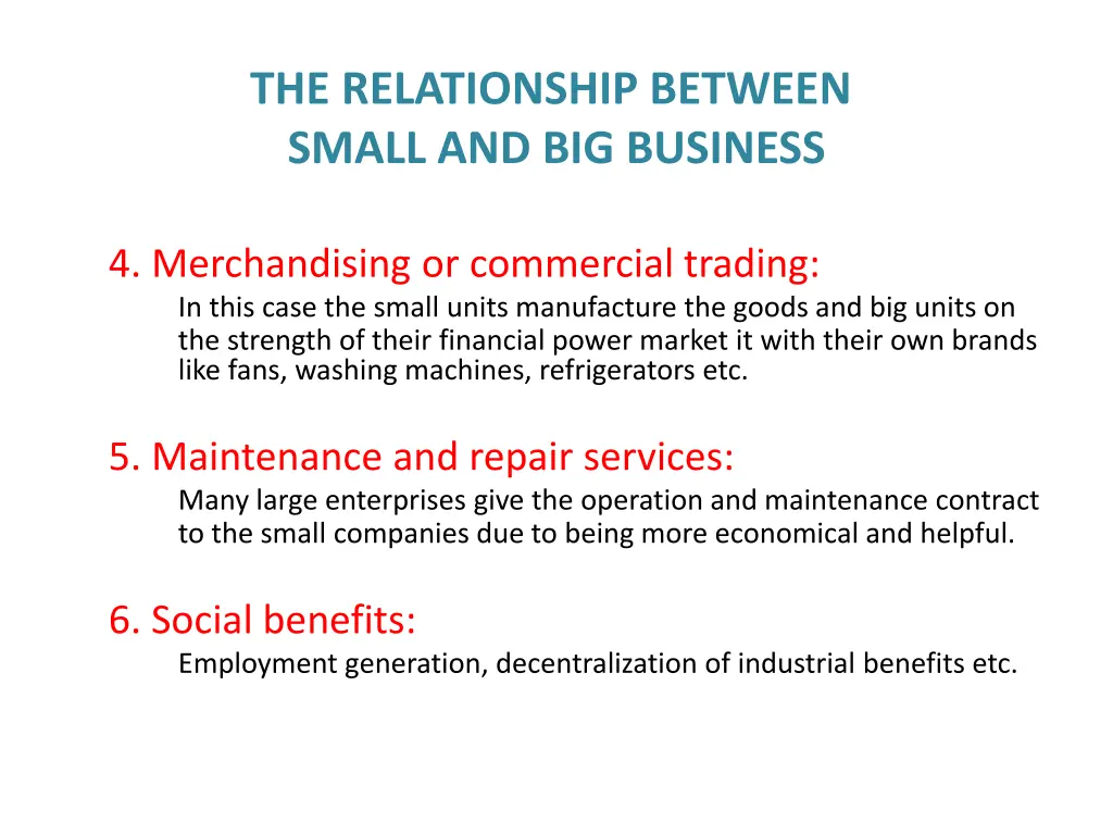 the relationship between small and big business 1
