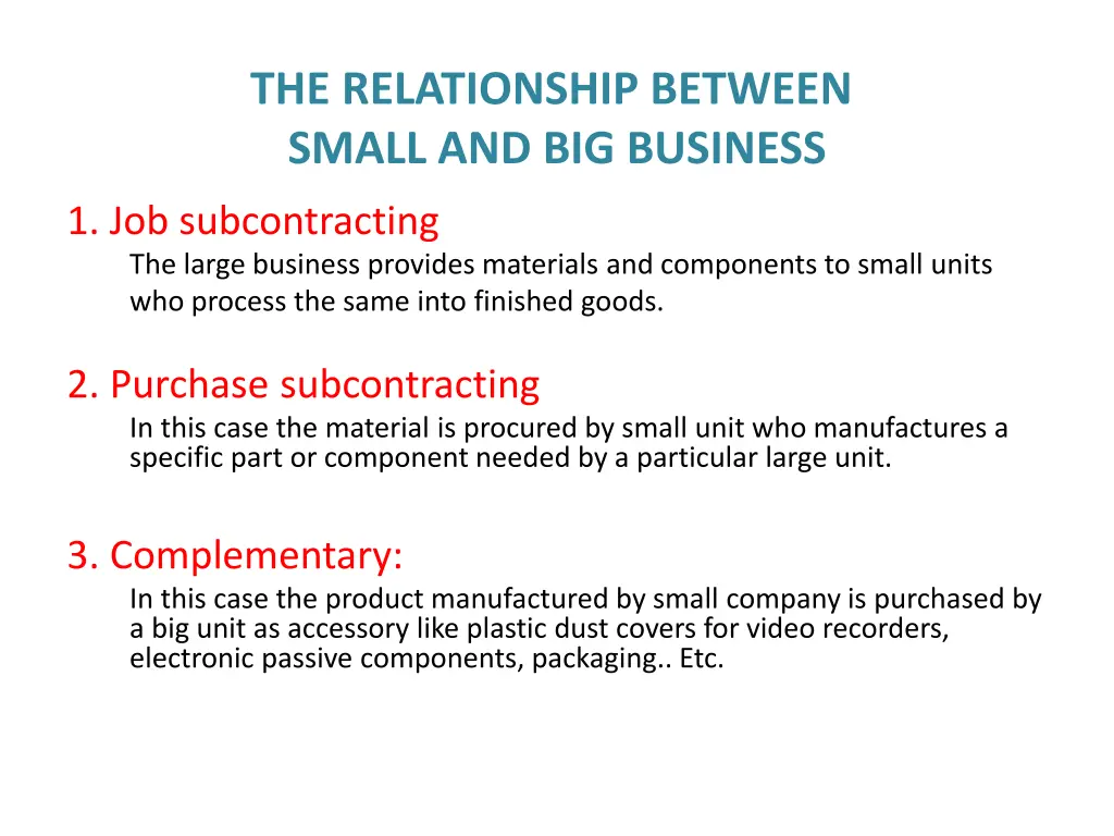 the relationship between small and big business