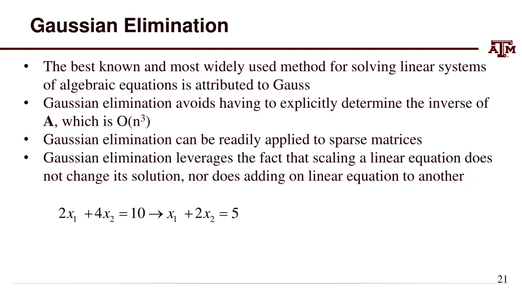 gaussian elimination
