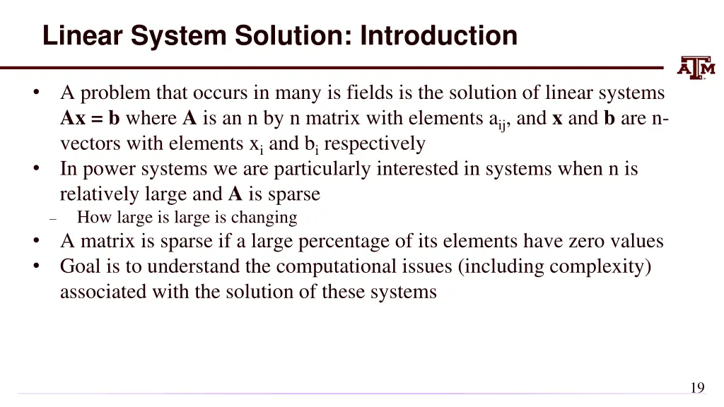 linear system solution introduction