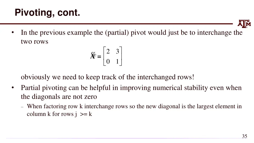 pivoting cont