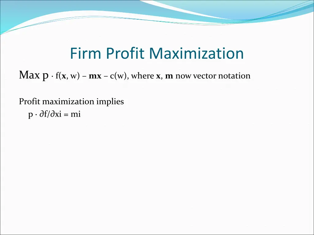 firm profit maximization