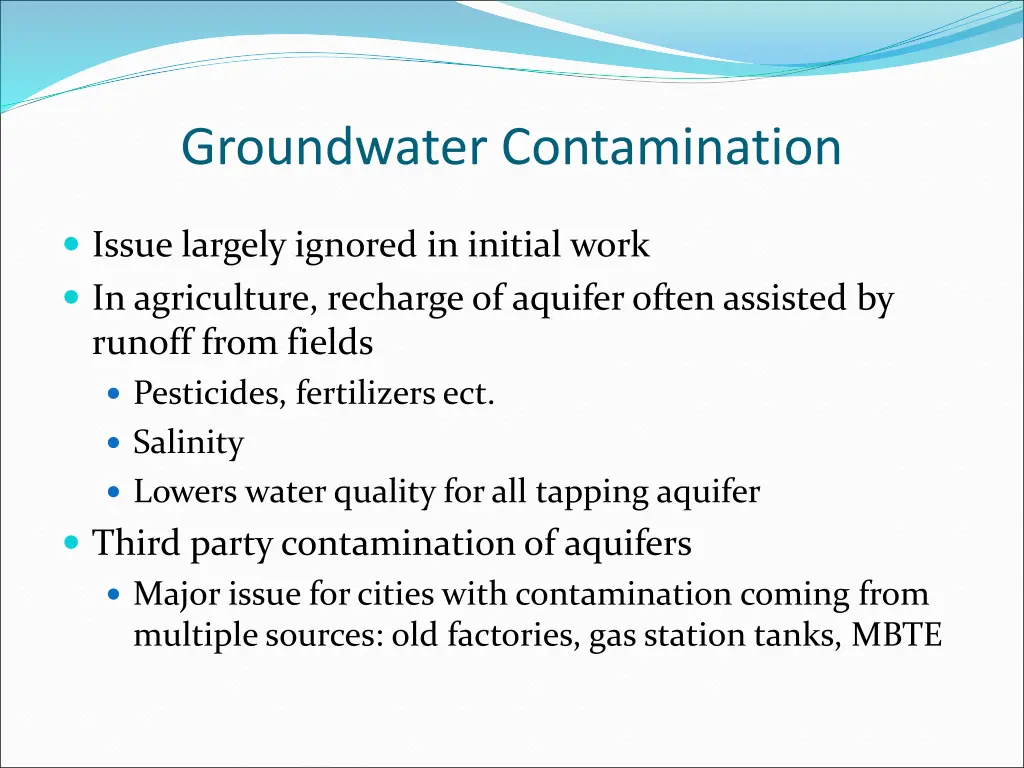 groundwater contamination