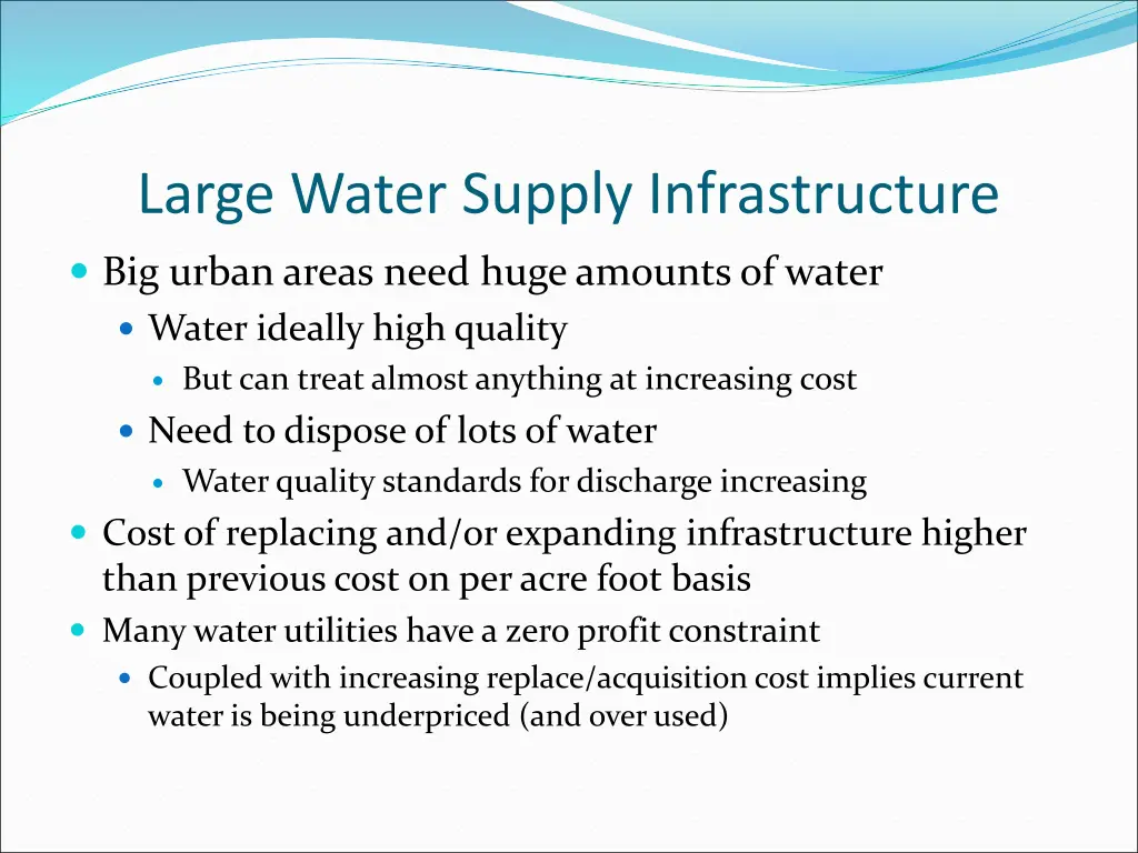 large water supply infrastructure