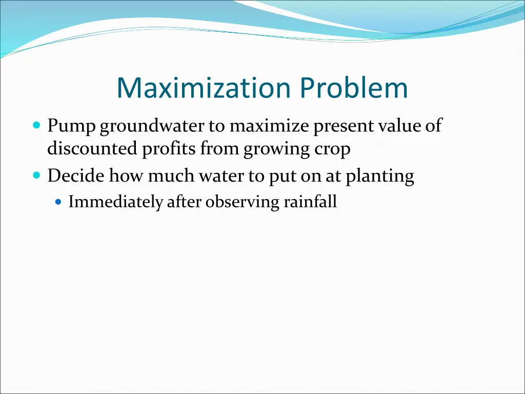 maximization problem