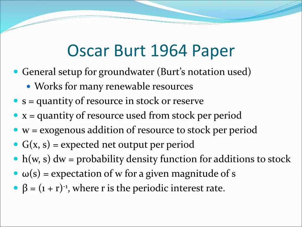 oscar burt 1964 paper